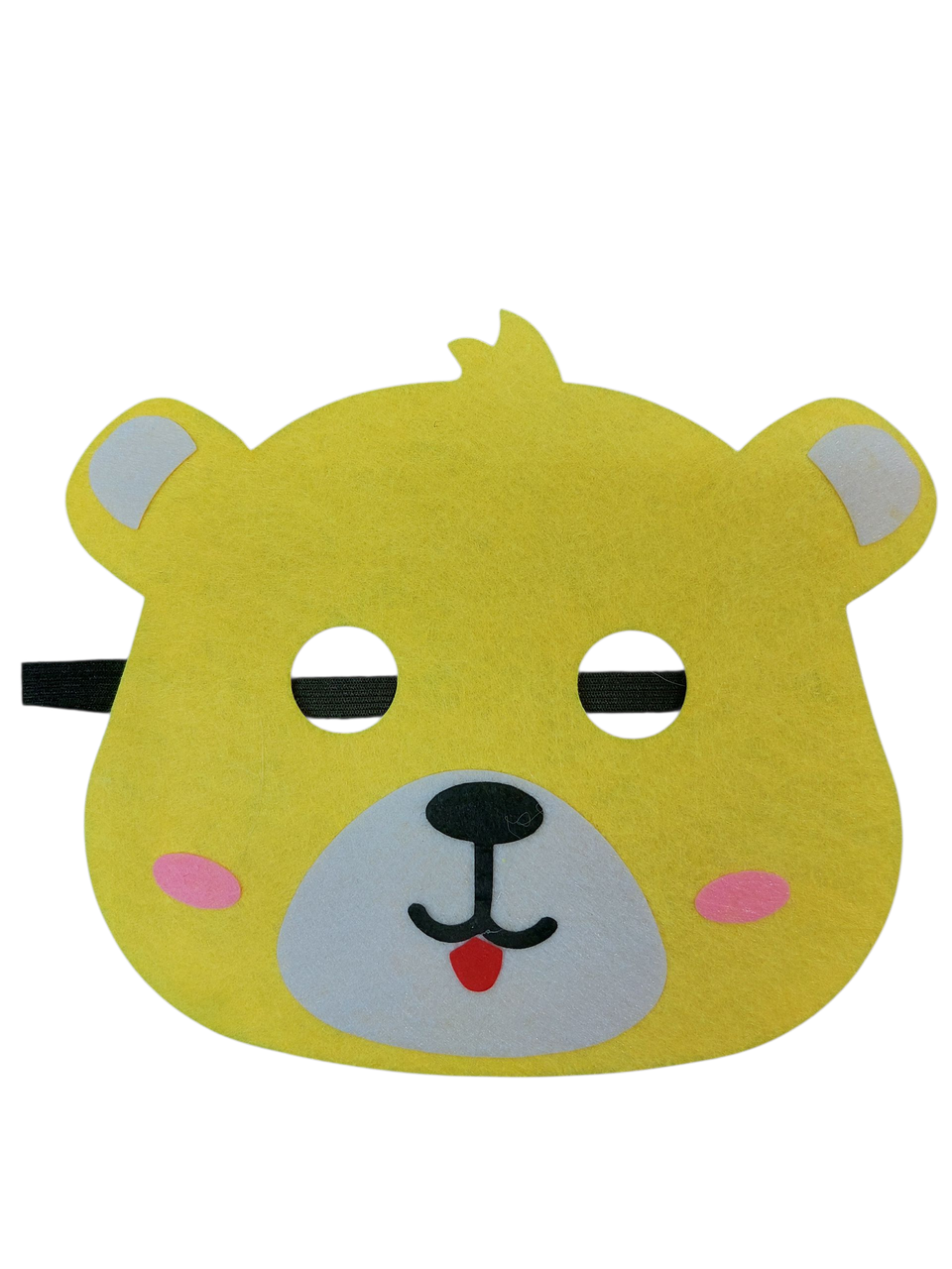 Дитяча маска Ведмідь із фетру one size жовтий, фото 1