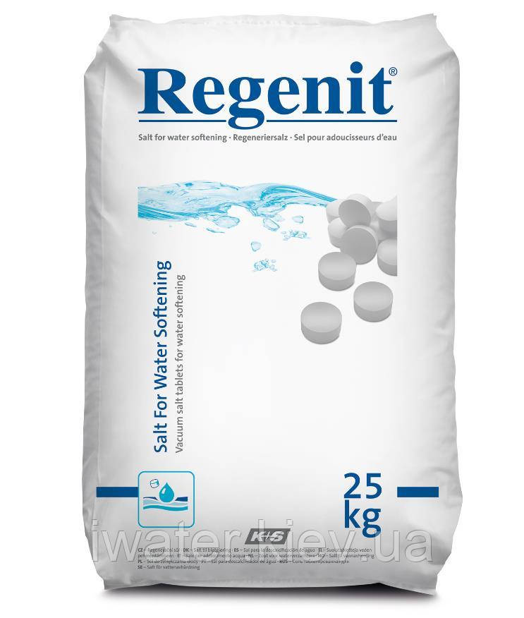 Сіль таблетована, 25 кг "REGENIT" (таблетка)
