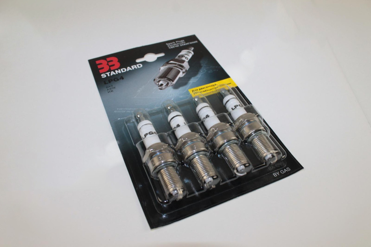 Свiча запалювання Газель,Волга,УАЗ дв.405,406,409,ВАЗ пiд ГБО (компл.4шт) блiстер ("ЕЗ") LPG4