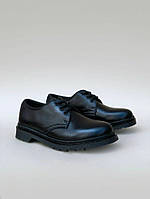 Чоловічі шкіряні класичні туфлі Dr Martens на шнурівці колір чорний