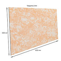 Самоклеючі стінові панелі ПЕТ Пісочний мармур під камінь Травертин 300х600х2мм ПВХ плитка покриття