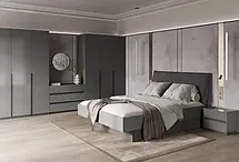 Модульна спальня Тео Міро Марк мат антрацит/мат графіт