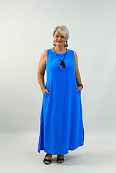 Жіночий сарафан; Колір: блакитний, малина, чорний; Розмір: 48-50, 52-54, 56-58;