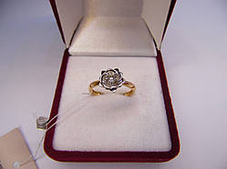 Золоте жіноче кільце "Квітка". Розмір 16,5