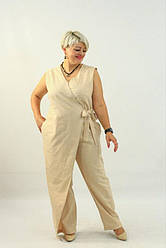 Жіночий комбінезон; Колір: чорний, бежевий; Розміри 48-50, 52-54, 56-58 ;