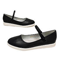 Туфлі для дівчинки чорного кольору на липучці 32 35 37