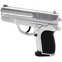 Пістолет іграшковий металевий на пульках ZM01 сріблястий, фото 2