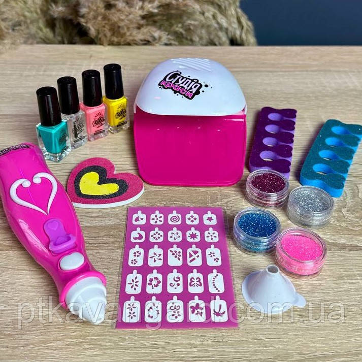 Деткий набір для манікюру "Fun Game" (сушіння для нігтів на батарейках, розпилювач блискіток), фото 1
