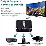 1x3 SPDIF / TosLink splitter optical digital Цифровий 3-х портовий розгалужувач оптичного аудіо звуку спліттер 1 на 3 порти s/pdif, фото 4