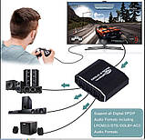 1x3 SPDIF / TosLink splitter optical digital Цифровий 3-х портовий розгалужувач оптичного аудіо звуку спліттер 1 на 3 порти s/pdif, фото 5