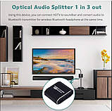 1x3 SPDIF / TosLink splitter optical digital Цифровий 3-х портовий розгалужувач оптичного аудіо звуку спліттер 1 на 3 порти s/pdif, фото 6