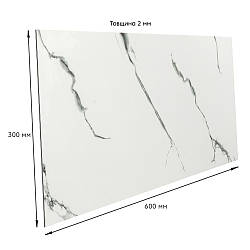 Декоративна плитка PET на стіну Білий Мармур сірі смуги 300х600х2 мм плистикова панель для ванної