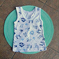 Майка трикотажна, біла з малюнком, СТАР