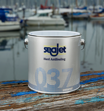 Антиобростайка фарба Seajet 037 Coastal Темно-Сіра 0.75Л для човнових моторів і катерів, фото 1