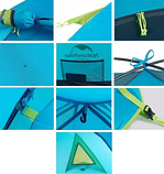 Намет двошаровий на 4 особи з алюмінієвими дугами, P-Series, синій — зручність і захист для всієї родини, фото 3