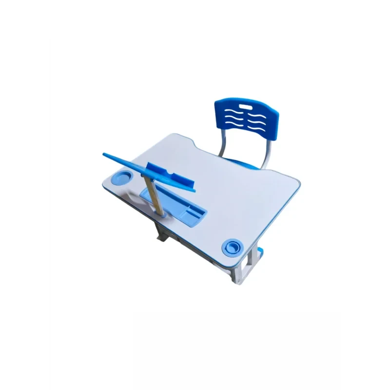 Дитяча парта зі стільчиком Bambi M 4818-4, регульована по висоті, синя, з тримачем для книг, фото 1