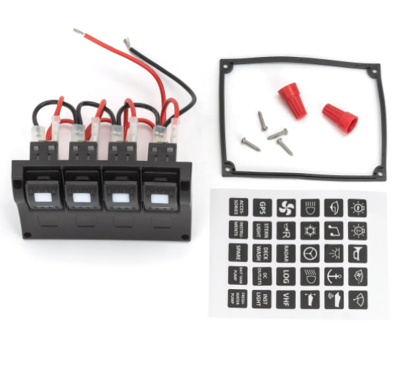 Панель Перемикачів З Пластмаси Easterner C91350 4 Перемикачі З Індикаторами Ввімкнення, фото 1