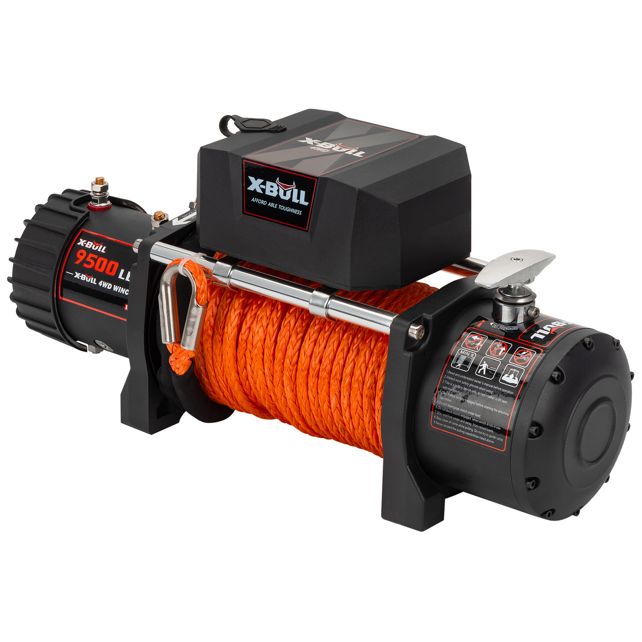 Лебедка електрическая С Синтетической Веревкой Для Квадрациклов И Автомобилей X-Bull 9500Lbs, фото 1
