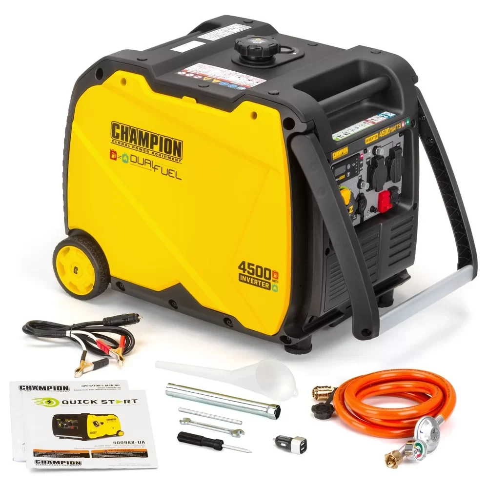 Генератор Інверторний 4500Вт Газ+Бензин У Кожусі Champion, фото 1