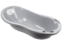 Ванночка ТехноК сіра велика для купання немовлят та дітей, міцна, легка, 101×53×30.5 см