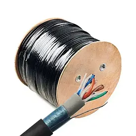 Кабель FTP (PEM) Cat.5e EUROSAT 4x2x (0,51CCA), зовнішній із тросом, 305 м, котушка