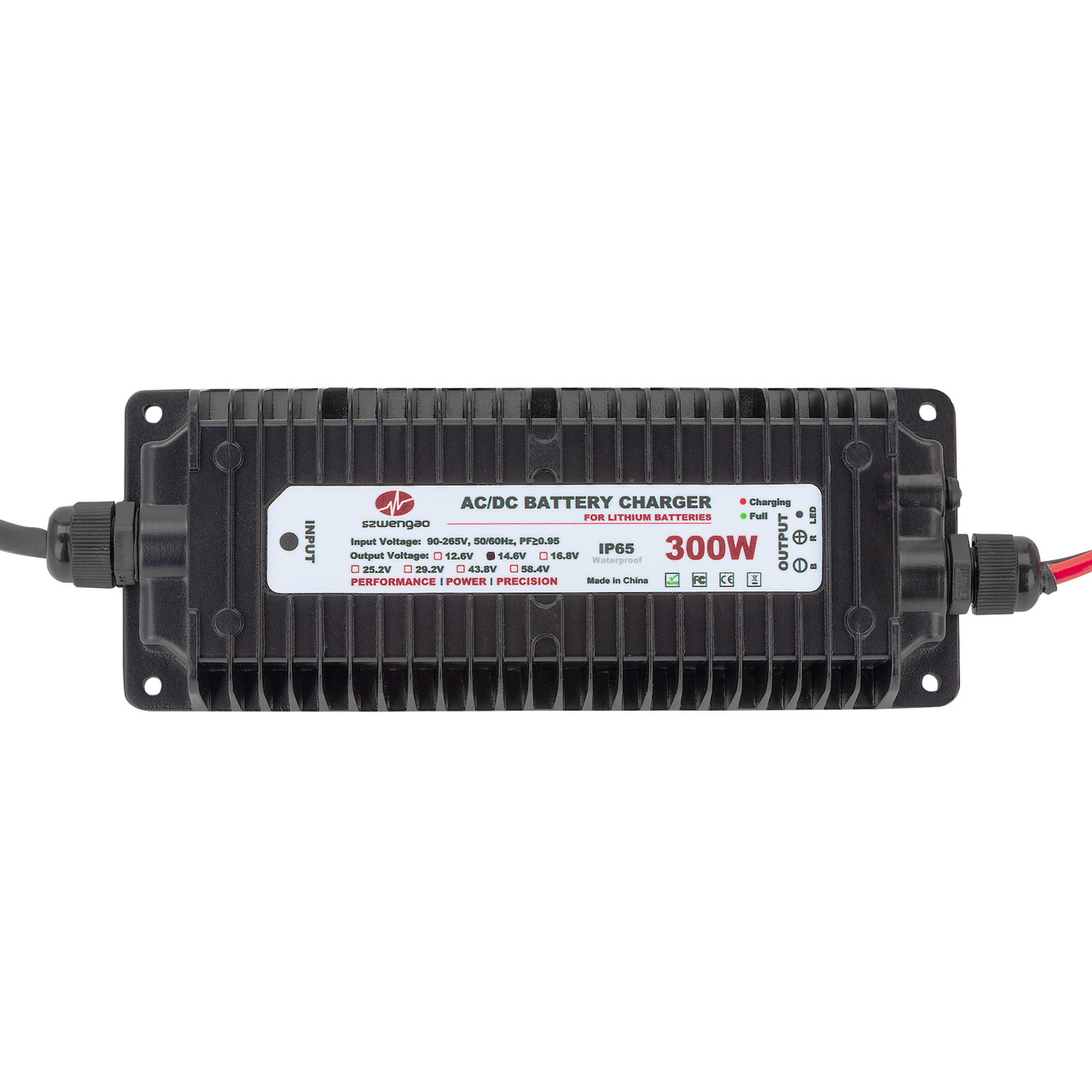 Зарядний пристрій WENGAO Влагозахищений 29.2V 10A для літій-залізо-фосфатних акумуляторів (LiFePO4, фото 1
