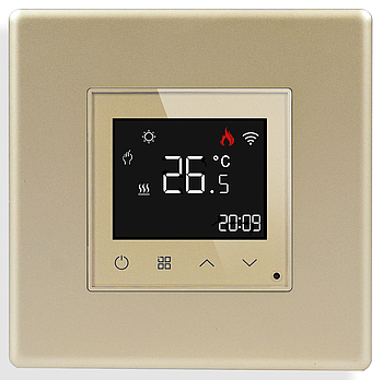 Wi-Fi терморегулятор для теплої підлоги 1DAL | Золото, Сенсорний (P86-TR.WF.GD)