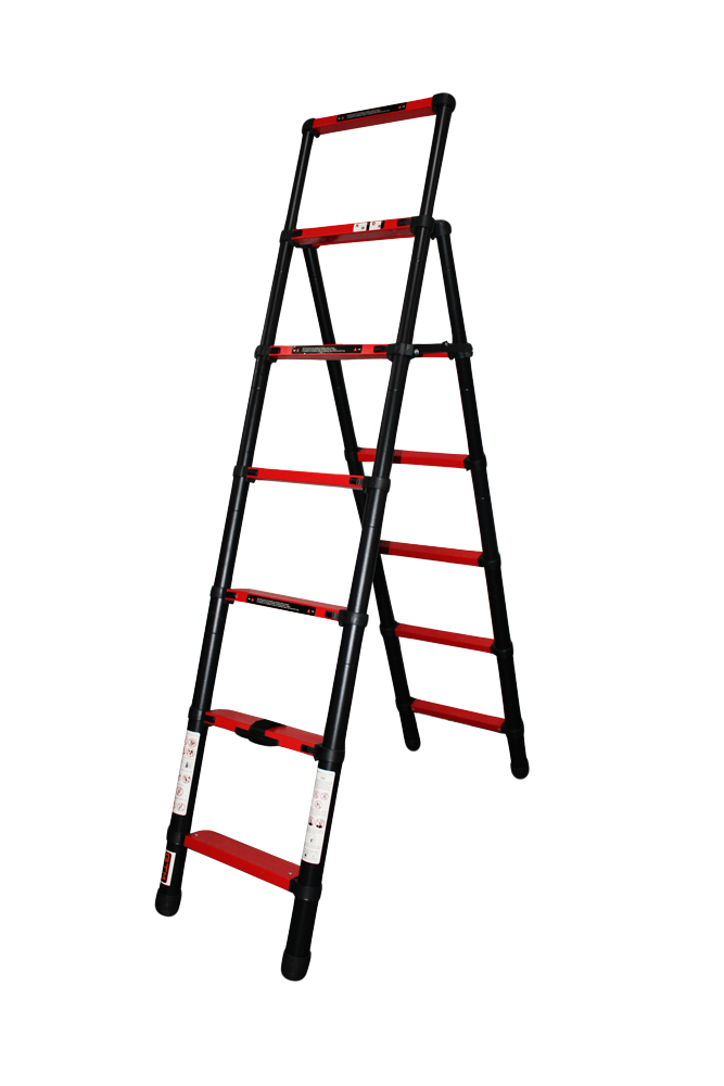 GTM Стремянка телескопічна 6сх. верх.сх. 2м, двостороння