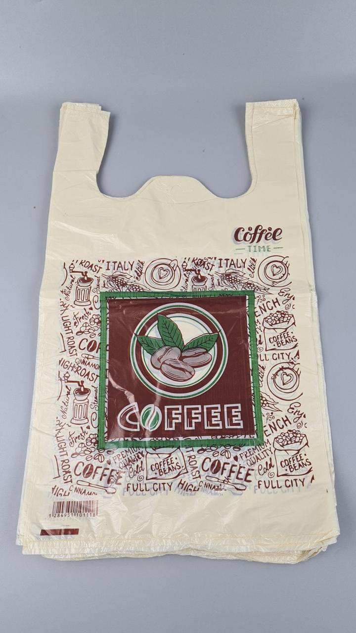 Пакети поліетиленові (28+2*7,5х49) "COFFEE time" Леоні (100 шт.), фото 1