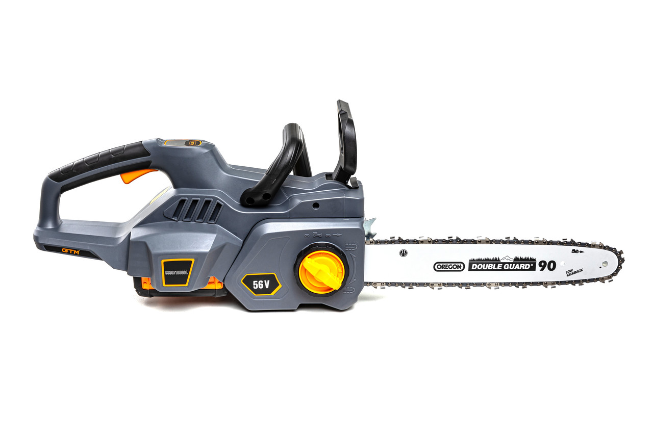 GTM Пила ланцюгова акум. CS56/1800BL KIT, 56В, шина 35см, 52лан, 3/8P, 1,1мм, акум. 4А*год + зарядний пристрій