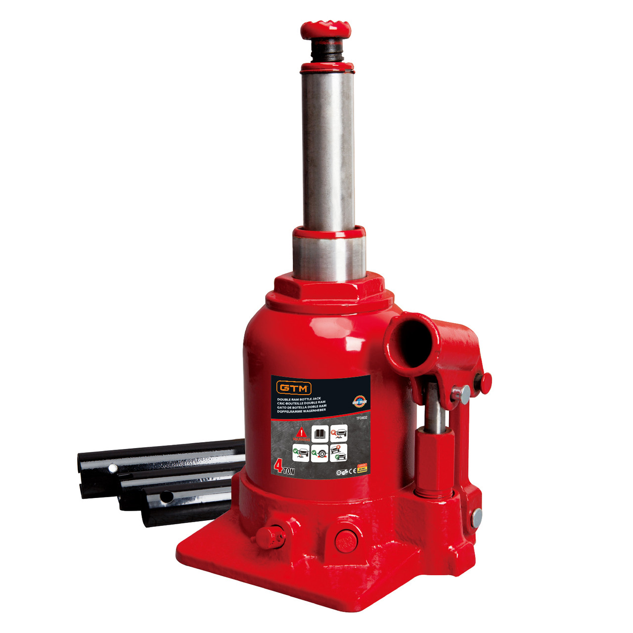 GTM Домкрат гидравл. бутил. 4т (150-370мм) двухштоковый