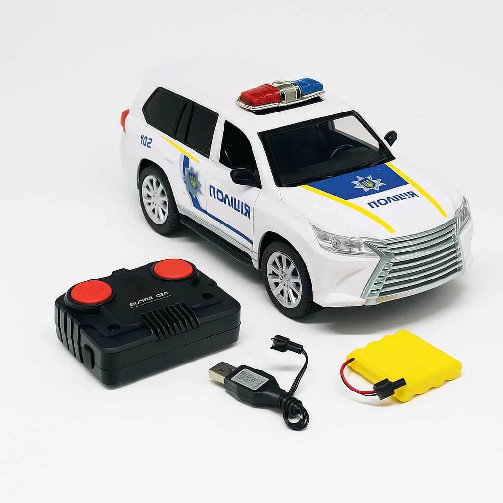 Поліцейська машинка 102 на радіокеруванні M5011 — біла модель 32 см з пультом, фото 1