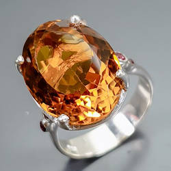 Цитрин срібна каблучка, 0540ЛЦ