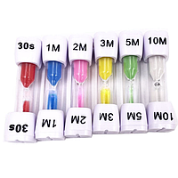 Іграшка комплект пісочних годинників у формі зуба 6 штук (0.5-10 хвилин) для вчителів та ігор