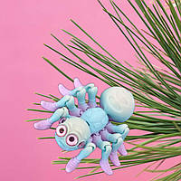 Антистрес Павучок райдужний багатоокий  іграшка рухома фігурка 3D 8х7 см в коробці