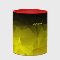 Чашка с принтом Cyberpunk 2077 желтый градиент 330 мл (цвет чашки на выбор)