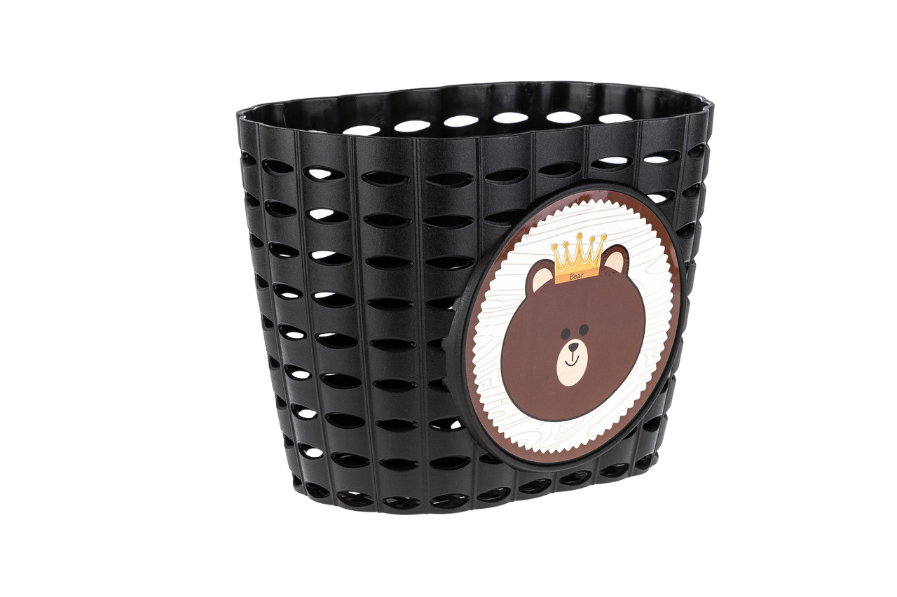 Кошик дитячий пластиковий на кермо ONRIDE Lio чорний для велосипедів 12-14"