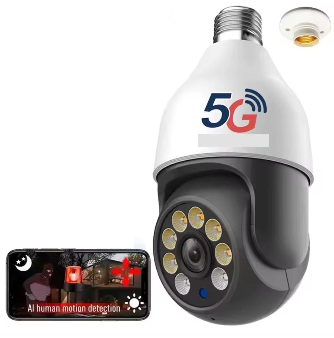 Камера лампа Nuofang 5 Mp E27 Bulb вологозахищена, поворотна з автовідстеженням. TuyaSmart / Smart Life, фото 1