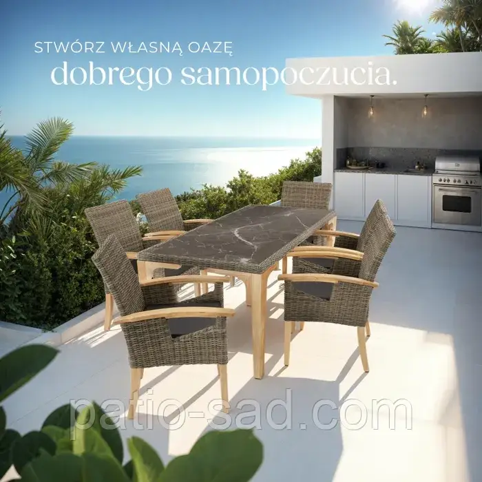 Стіл з техноротангу Foggia з 6 кріслами Rosarno, фото 1