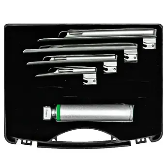 Ларингоскоп Міллера, набір з 4 клинків ( № 1, 2, 3, 4) прямих, волоконнооптичні