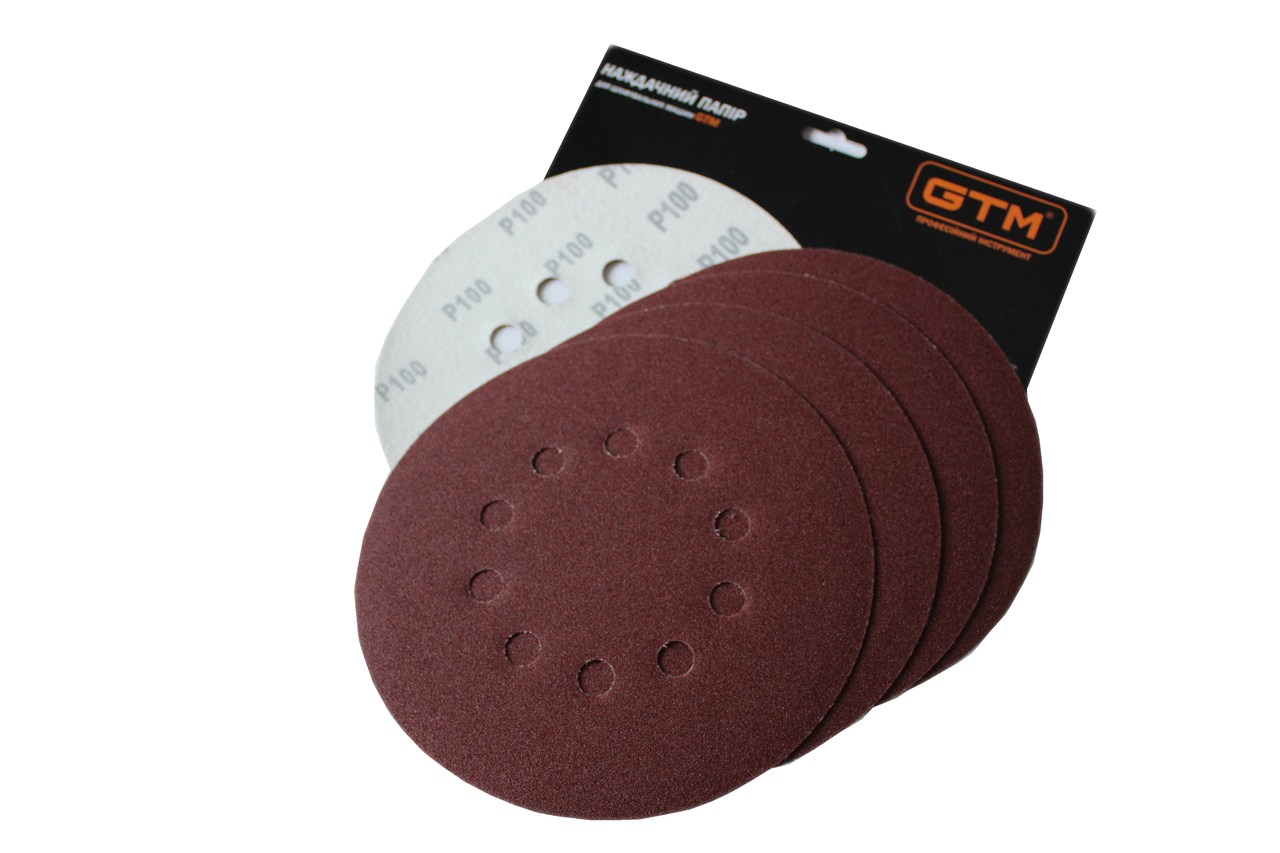 GTM Шлифкруг из отв. 215мм Р-60, липучка, (5шт.) для шлифмаш. SZL-225FV-2 (жираф)