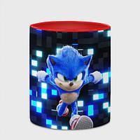 Чашка с принтом Sonic neon squares 330 мл (цвет чашки на выбор)