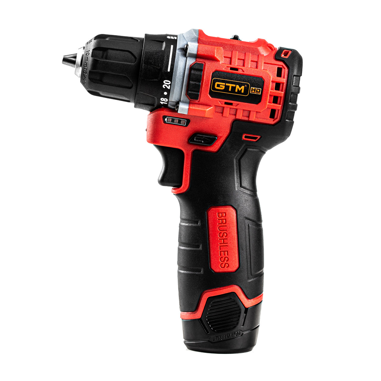 GTM Дриль-шурупокрут акум. DS12/38BL, 12В, 38Нм, 2шв +акум.2Аг-2шт, зарядний пристрій