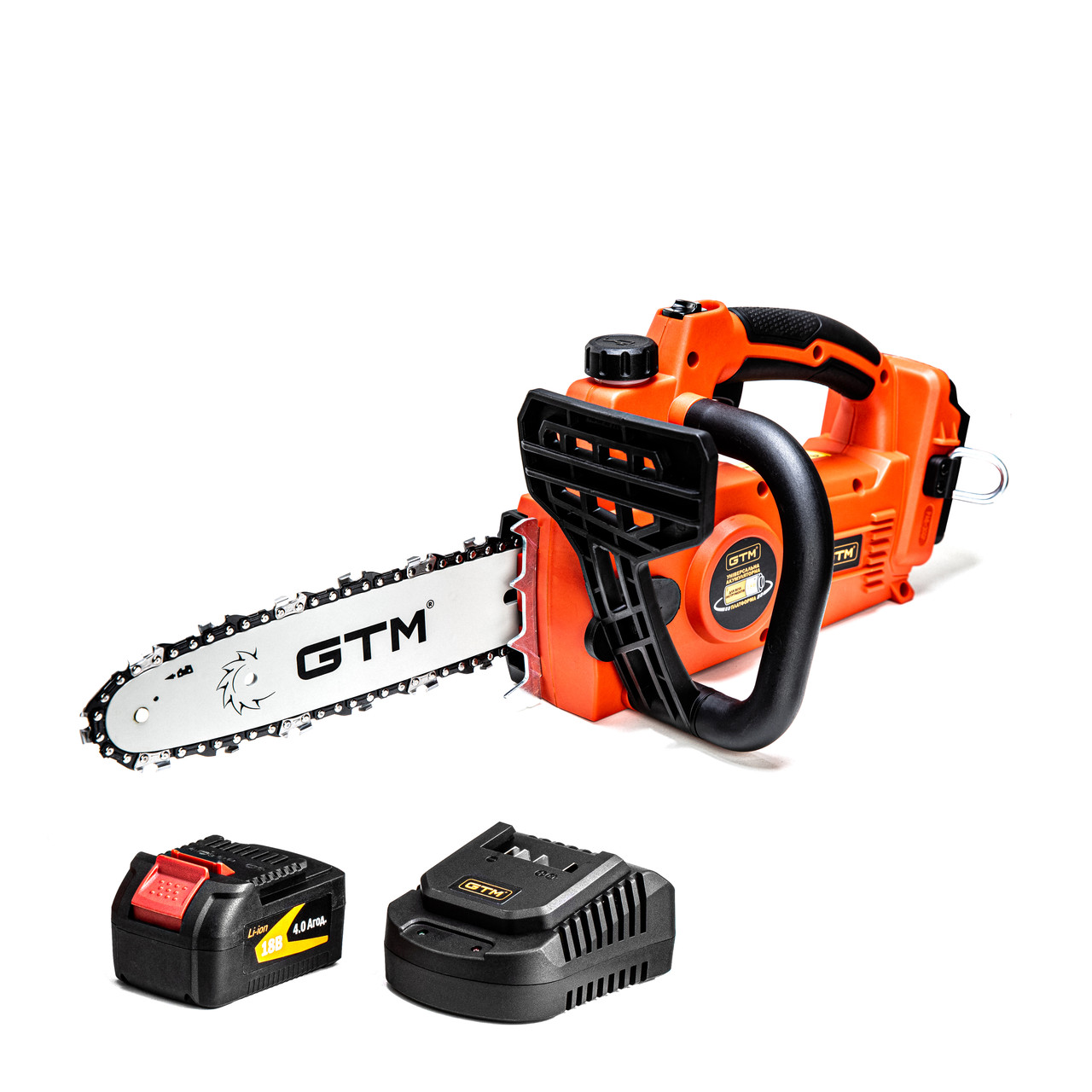 GTM Пила цепная аккум. CS18/250BL, 18В, шина 10"/25см, +акум. 4Аг, зарядное устройство