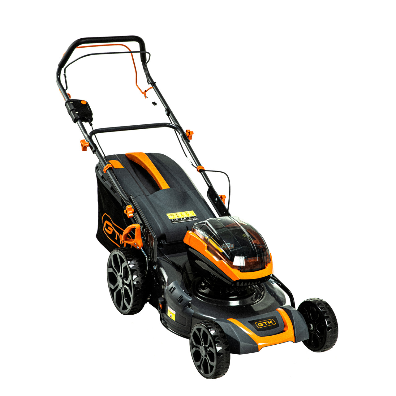 GTM Газонокосарка акум. BLM48H-SP, 2*18В, ширина захвату 48см, висота скош. 30-80мм, травозбірник 70л, самохідна, КАРКАС (без АКБ