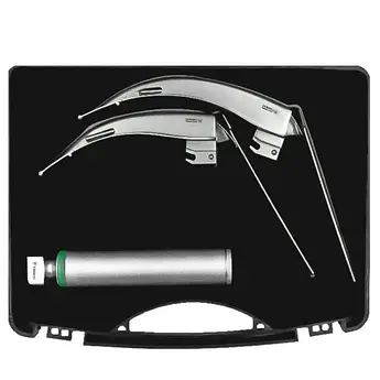 Ларингоскоп Макінтош, набір з 2-х клинків зігнутих з рухомим кінцем, волоконнооптичні