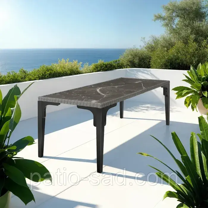 Обідній стіл із технороту Foggia 196 см, сірий колір, фото 1