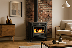 Піч-камін на дровах Plamen Franklin Glas 11 кВт