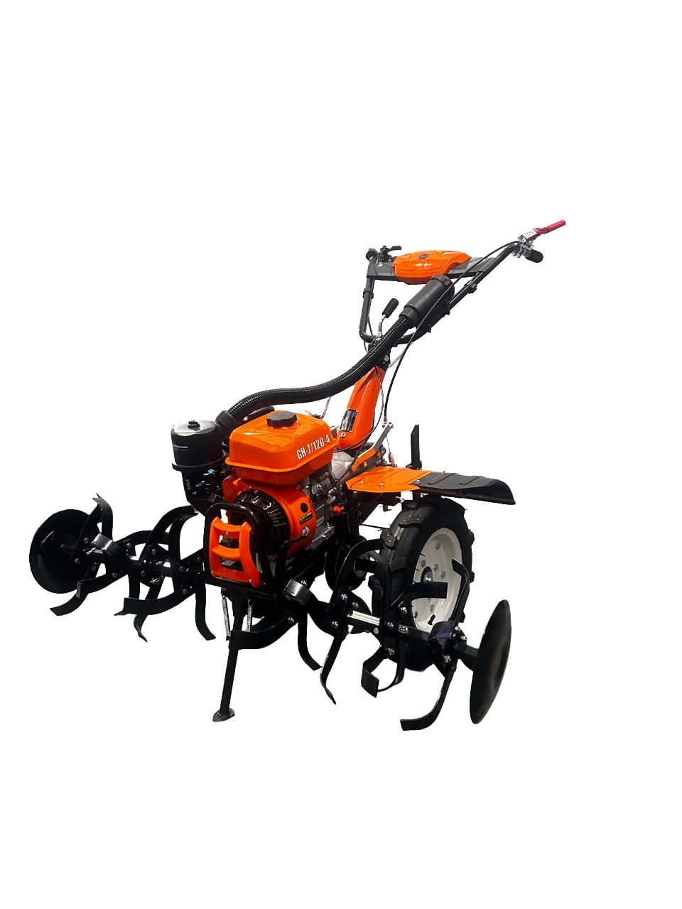 GTM Мотоблок бенз. GH-7/120-4; 7к.с., ширина 60/100/120см, передач 3вперед/1назад, колеса 10"