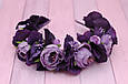 Обруч для волосся / ободок для волосся з піонами та гортензією фіолетовий 855 об, фото 2